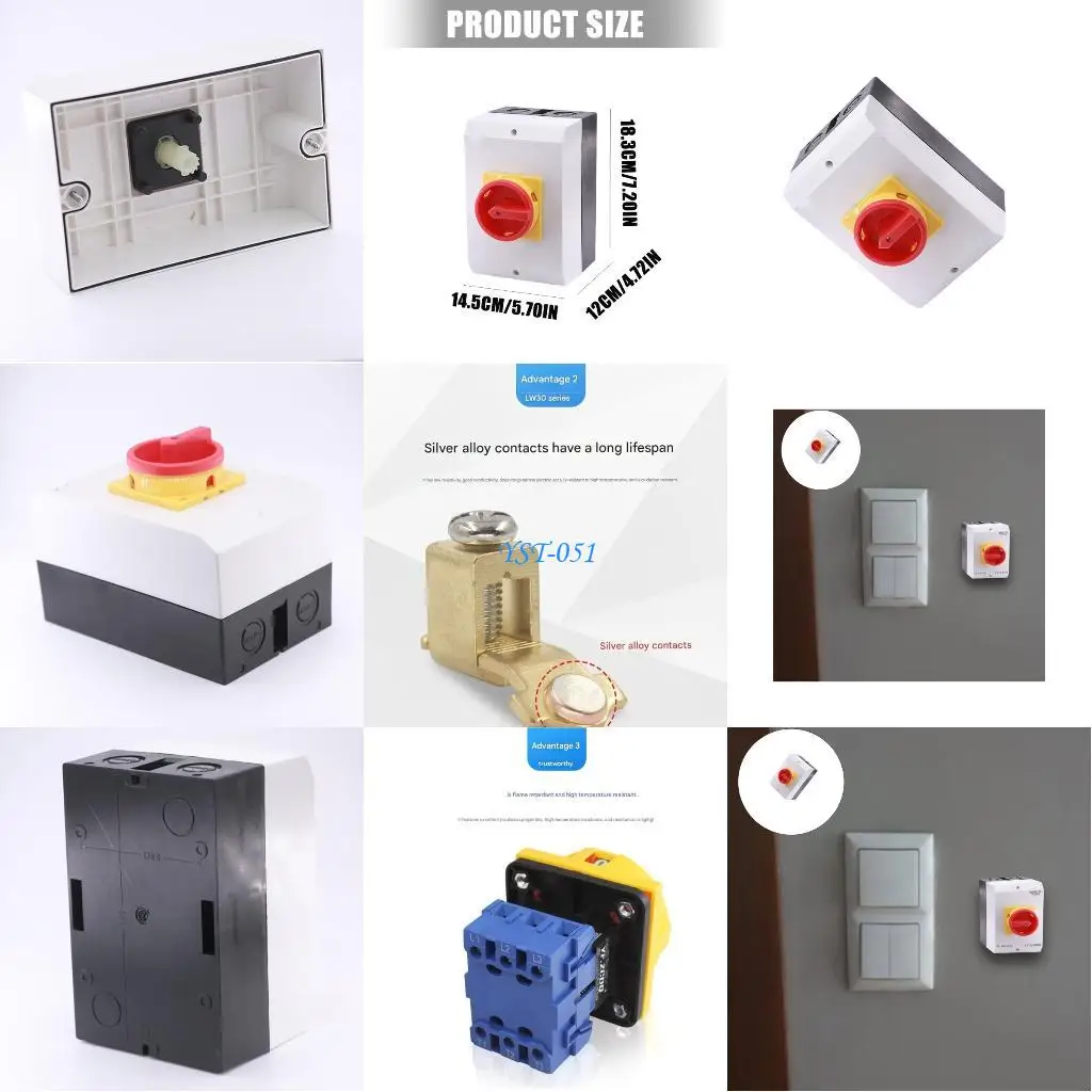 

E15A 63A Isolator Disconnect Switches With Waterproof Box Enclosure Power Button