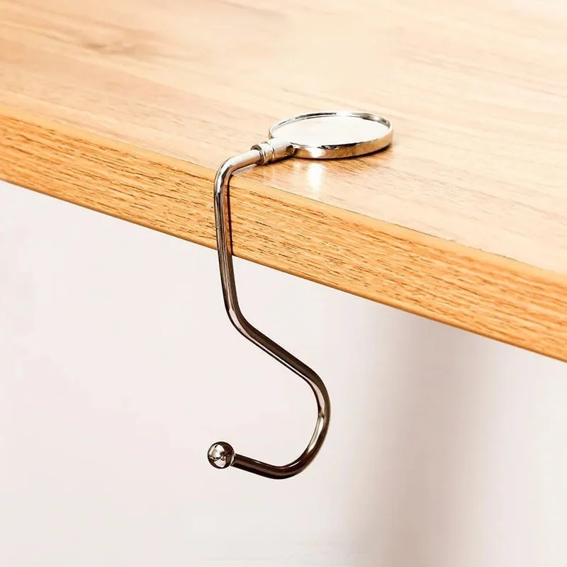 1pc Portable Students Desk Hook Hanger for Backpack Bags Storage Kitchen Cabinet Garbage Bag Hooks Desk Side  Office Organizer