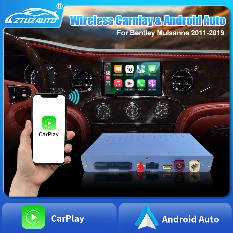 

Wireless CarPlay For Bentley Mulsanne Android Auto Airplay Mirror link Retrofit Car Ai Box Multimedia USB Navigation DSP Camera