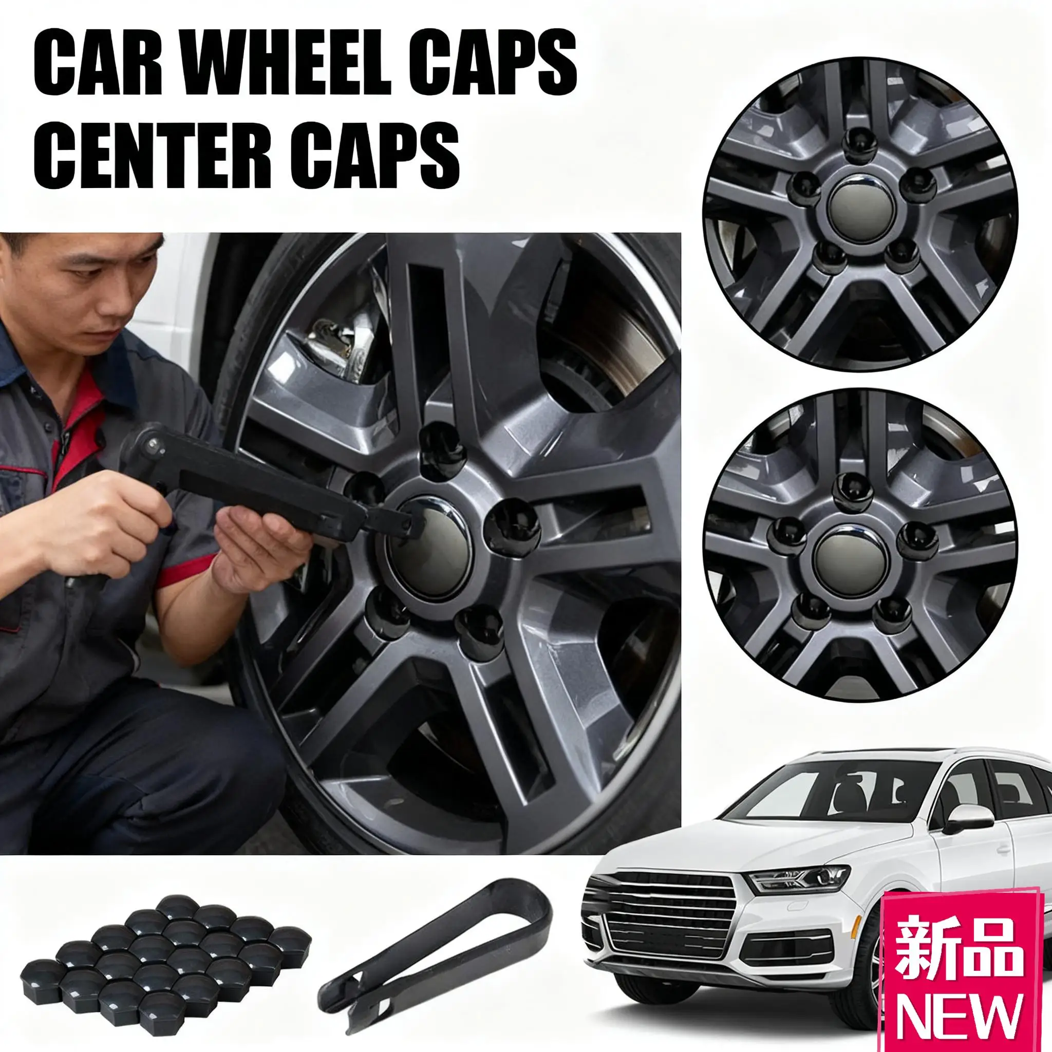 Car Wheel Nut Caps Protection Covers Anti-Rust for AUDI A4 Q5 SEAT Driving Wheel Decoration