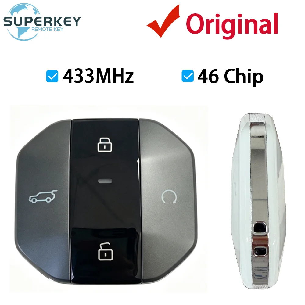 

SUPERKEY Original 4 Buttons 433MHz 47 Chip For JETOUR Freedom T1 T2 Smart Remote Control Car Key Fob