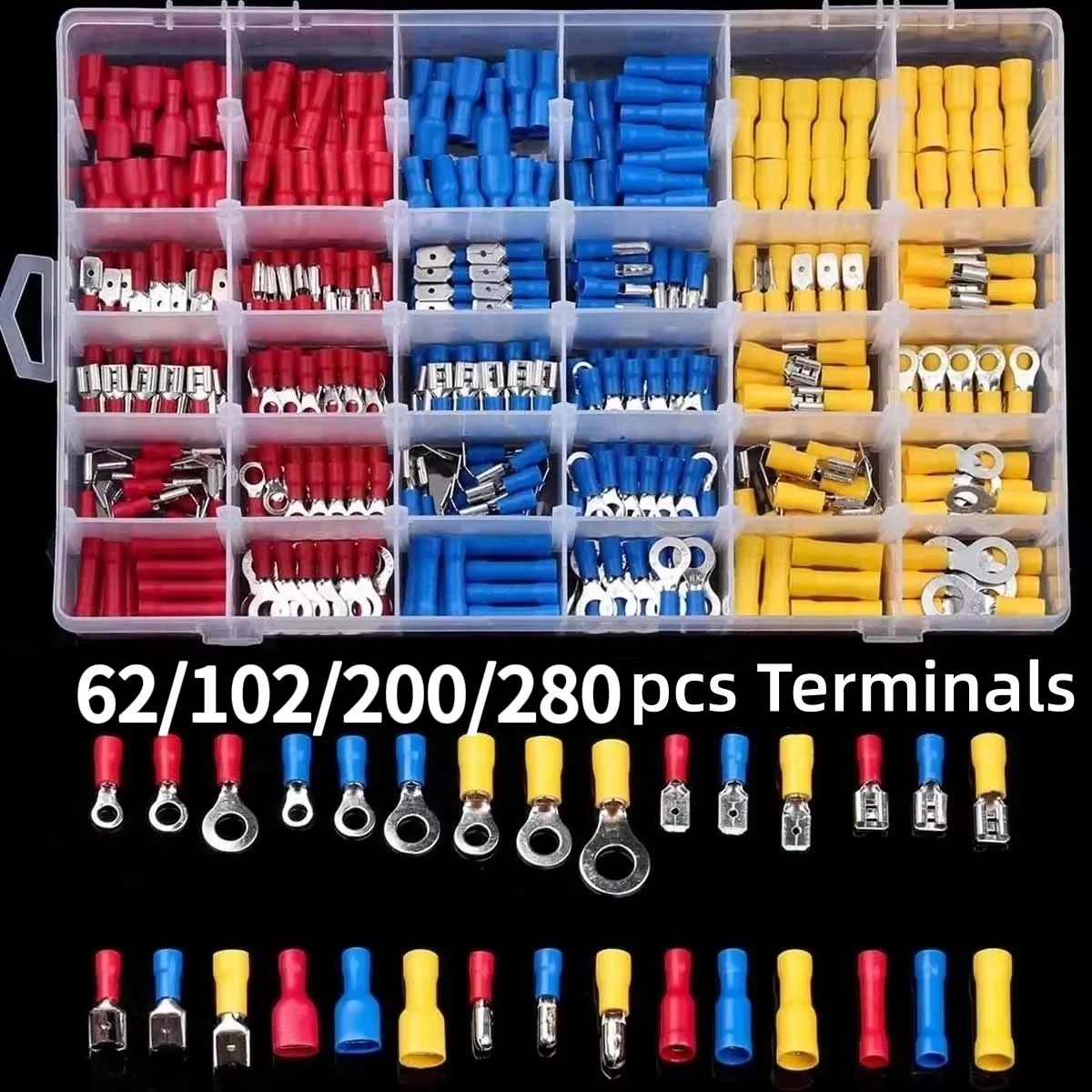 Vehicle Waterproof Electrical Wire Connector Set Assorted Male Female Spade Ring Fork Butt Quick Connector Caps For Car Cables