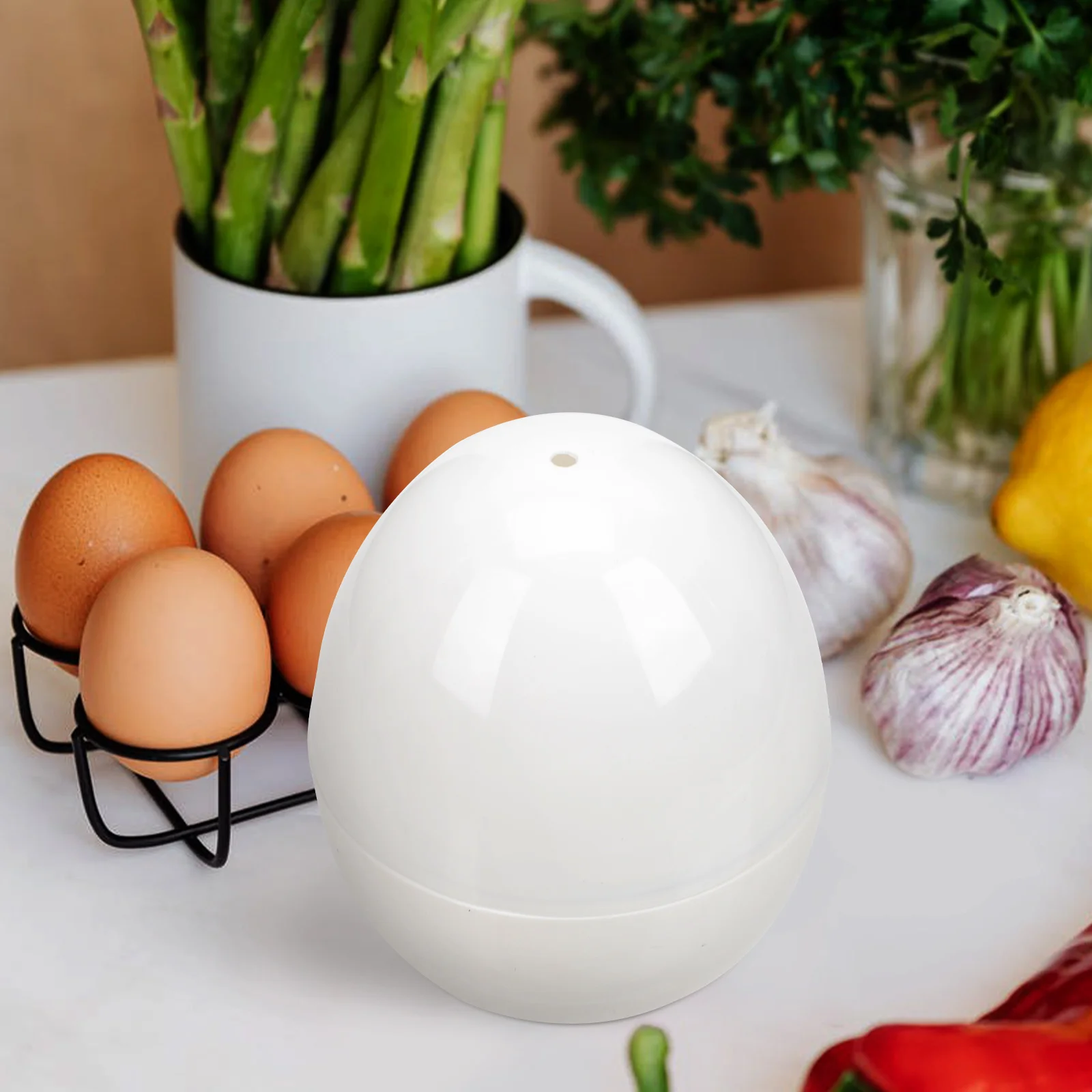

2pcs Creative Egg Steamer Microwave Oven Plastic Steamer Compact Lightweight Heat Resistant Household Kitchen Tool Adorable