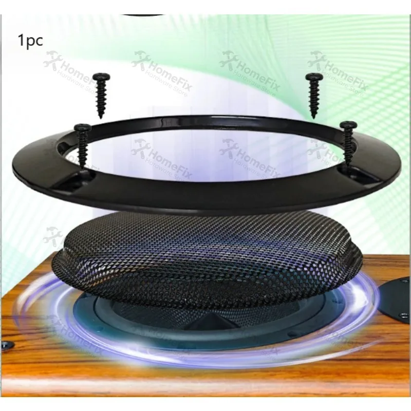 1PC 4/5/6/8 Inch Black Speaker Grille, Round Metal Mesh Cover for Audio