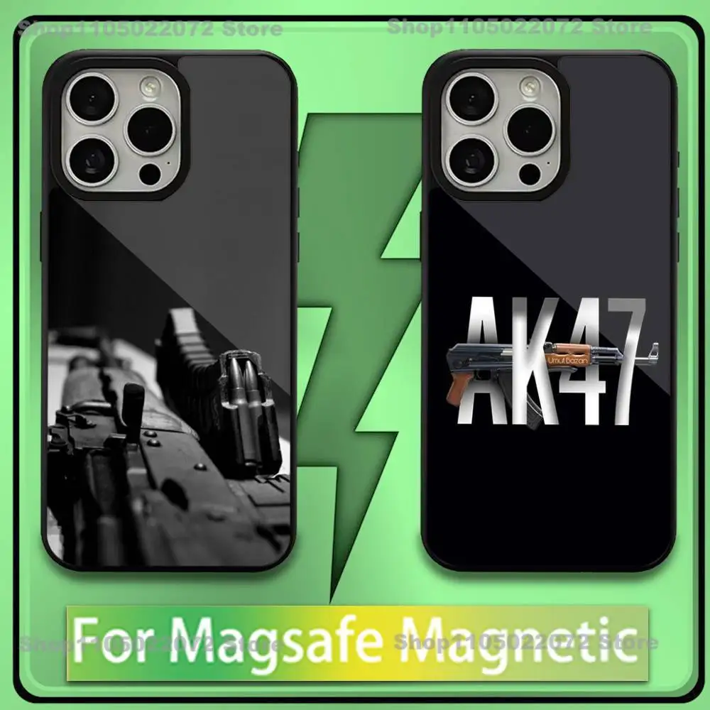 

Ak-47 King of Guns Phone Case For iPhone 16,15,14,13,12,11,Plus,Pro,Max,Mini Soft Magesafe Magnetic Wireless Charge