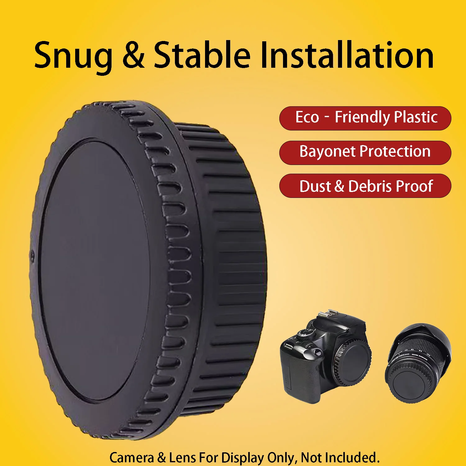 Body Cap and Rear Lens Cap Set, EF Mount Dustproof Cover for Canon DSLR Cameras, Camera Accessory