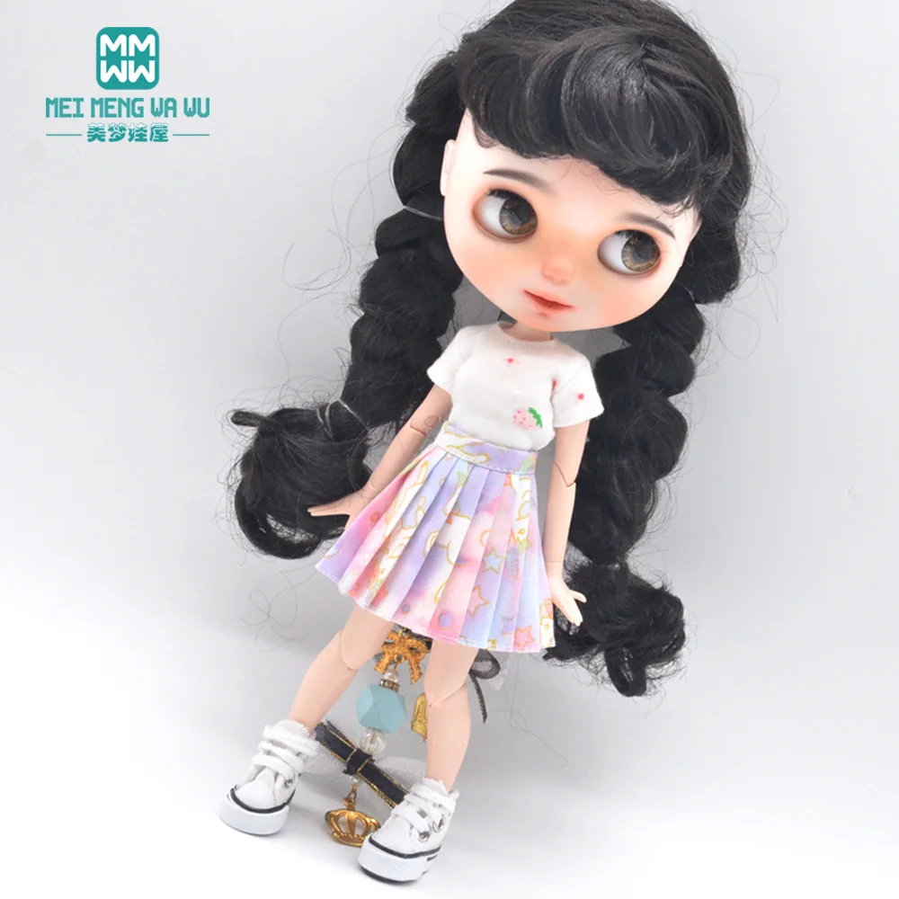 28cm Blyth Doll Clothes azon OB22 OB24 Fashionable T-shirts, miniskirts Toys Gift