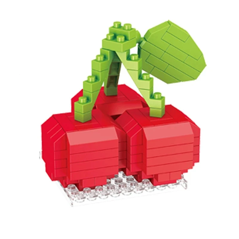 DIY Fruit Mini Building Blocks Apple Banana Cherry 3D Model Home Decorations Children Educational Assembly Toys Boys Girls Gifts view 2