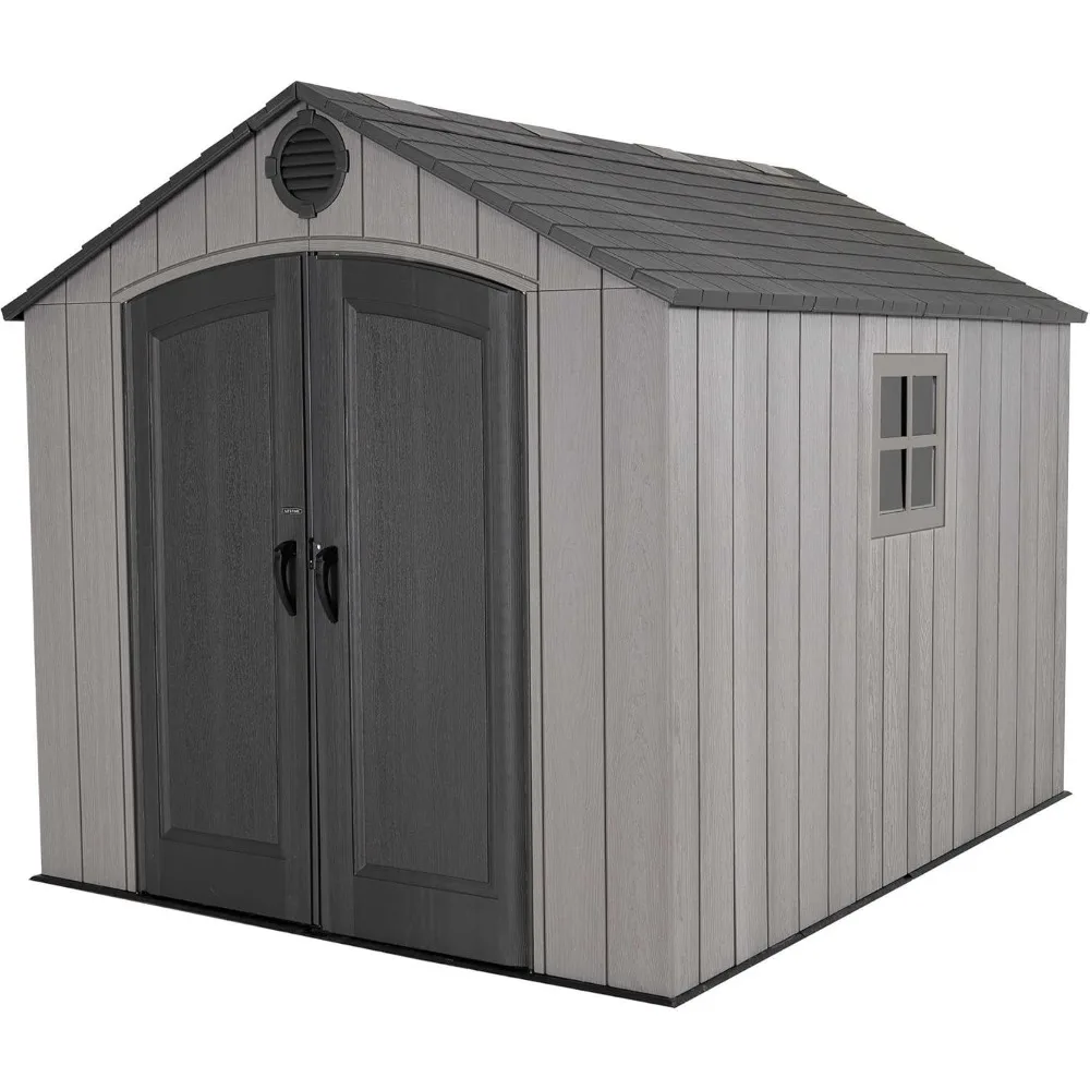 

Outdoor Storage Shed, 8 x 10 Foot, Gray