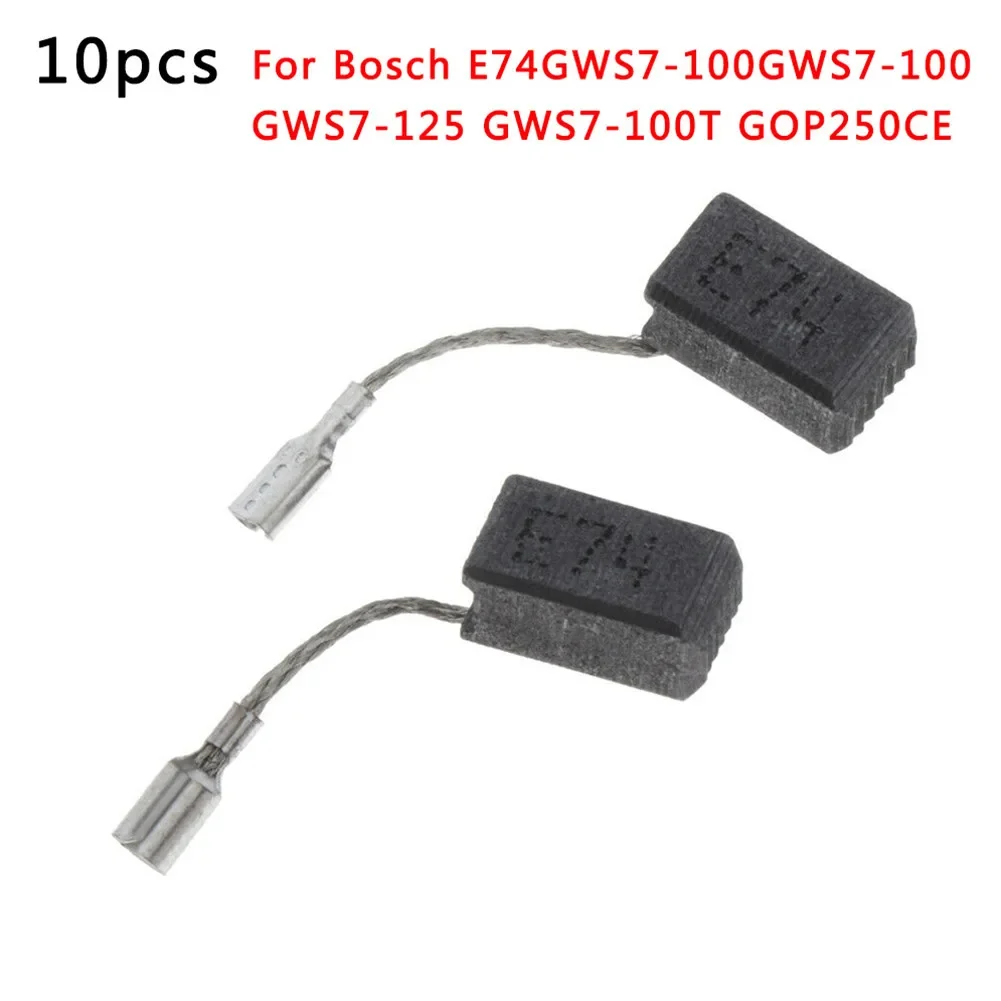 10pcs Carbon Brushes For Bosch E74/GWS7-100/GWS7-100 GWS7-125 GWS7-100T GOP250CE Motor Carbon Brush Power Tool Accessories