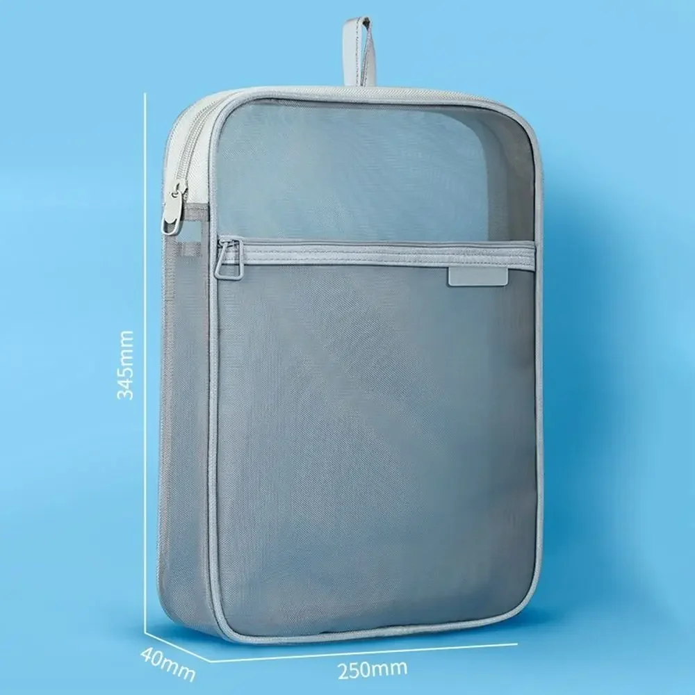 Mesh Mesh Zipper Pouch Bag Multifunctional Transparent Transparent File Bag Large Capacity Portable Document Bag