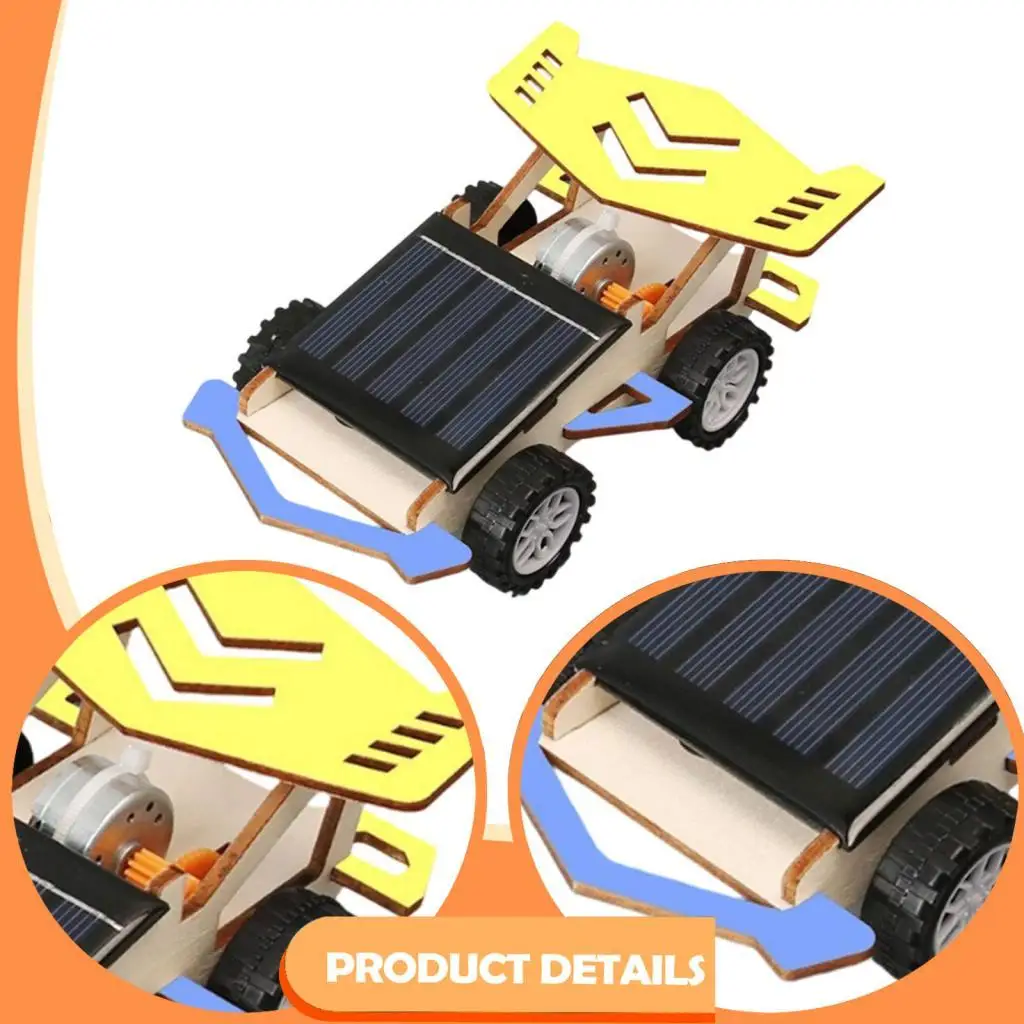 Solar Powered Car DIY Kit Science Projects Four Wheel Drive Car Materials Science Experiment Early Learning Toy for Kids 9-12