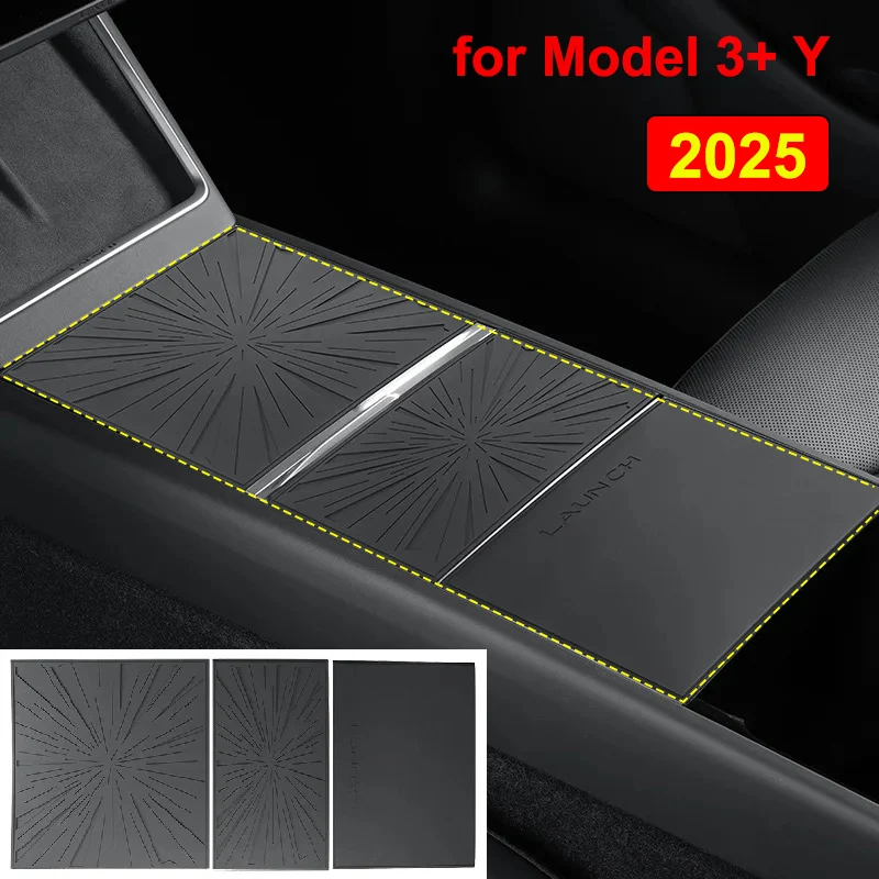 for Tesla Model Y Juniper 2025 Launch Model 3+ Highland Central Console Panel Sticker Anti-scratch Pad Armrest Protector Cover