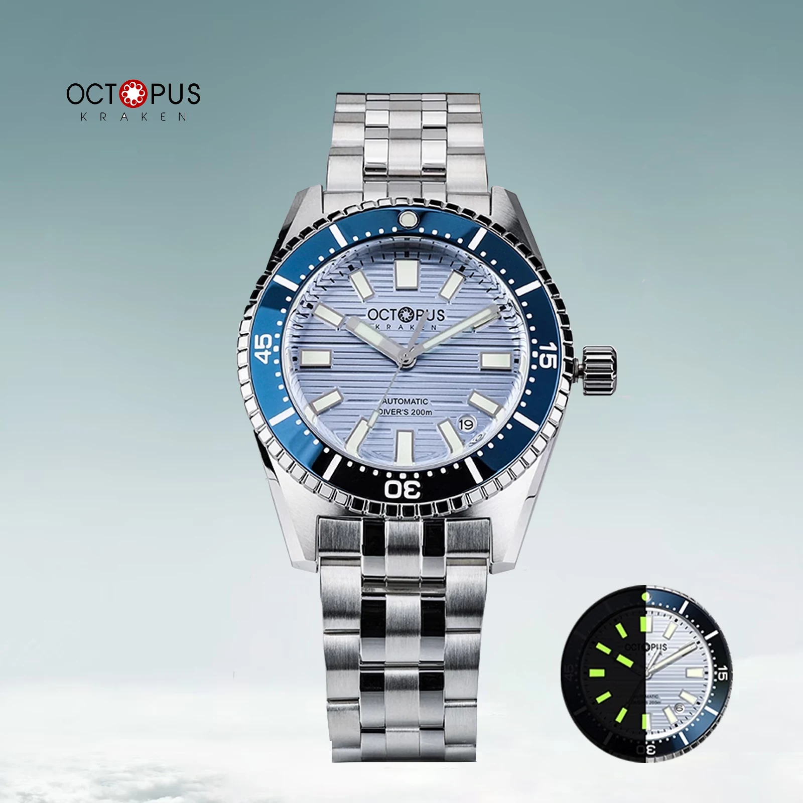 Octopus Kraken Watch 62MAS 39mm NH35 Movement Automatic Mechanical Sapphire Crystal Stainless Steel C3 Lume Men's Watches