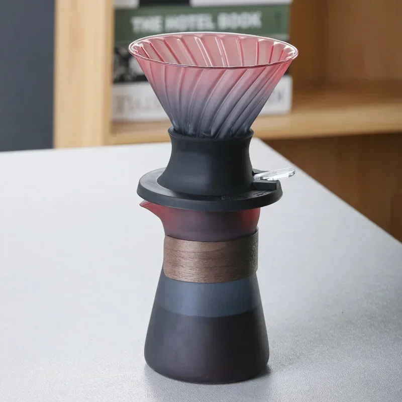 Glass Pour Over Coffee Maker With V-Shape Drip Coffee Dripper And Immersion Dripper Switch Filters Coffee Set New