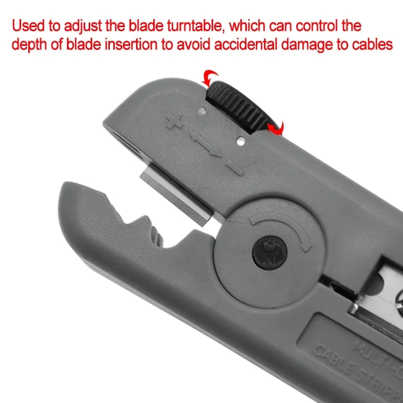 3 in 1 Wire Stripper Ethernet Cable Cutter Round Cable Cutting Tool Lan Cable Stripping Tool for Strip Wire Diameter 3.2mm-6mm