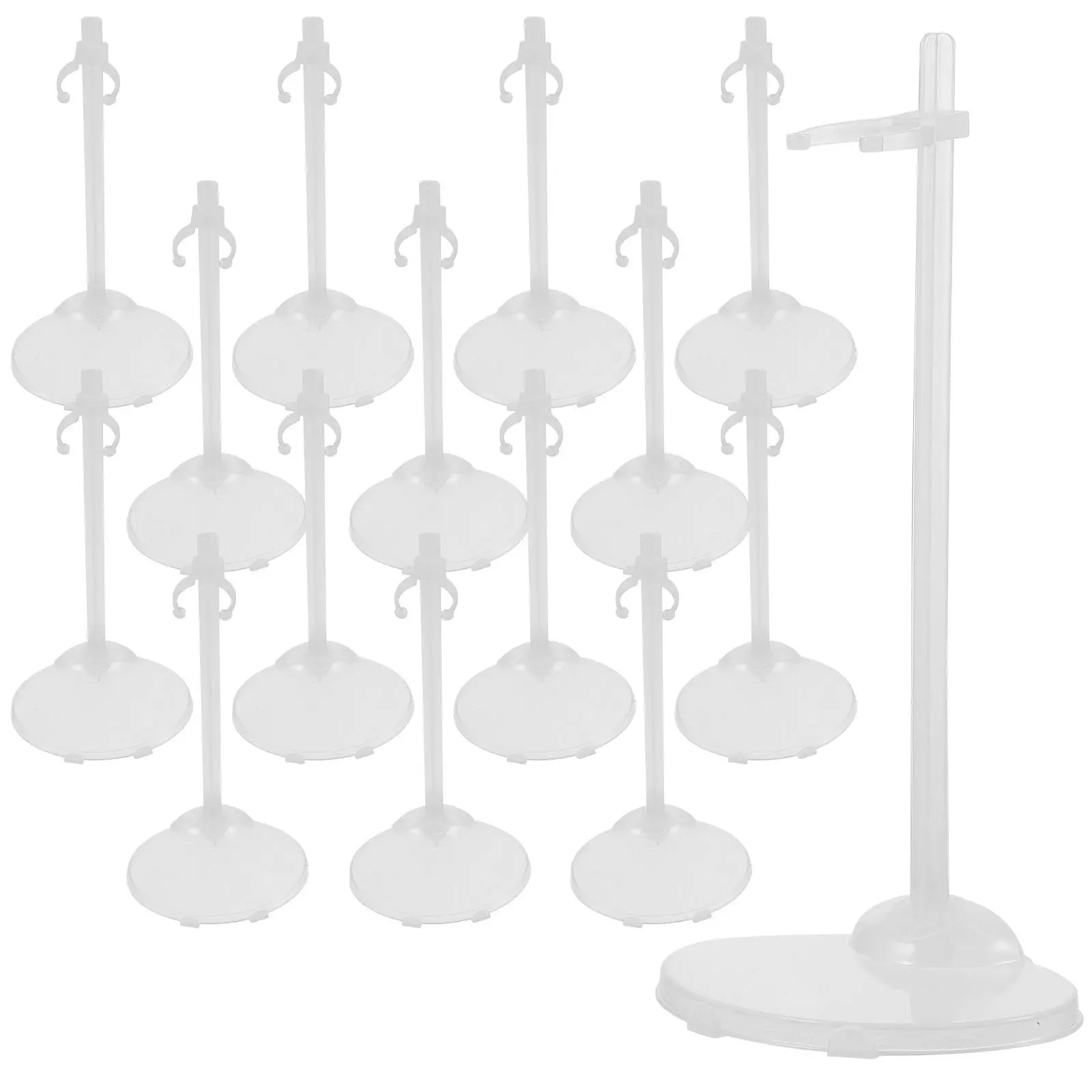 15pcs Transparent Display Case for Action Figures, Model Shelf Stand Showcase Holder
