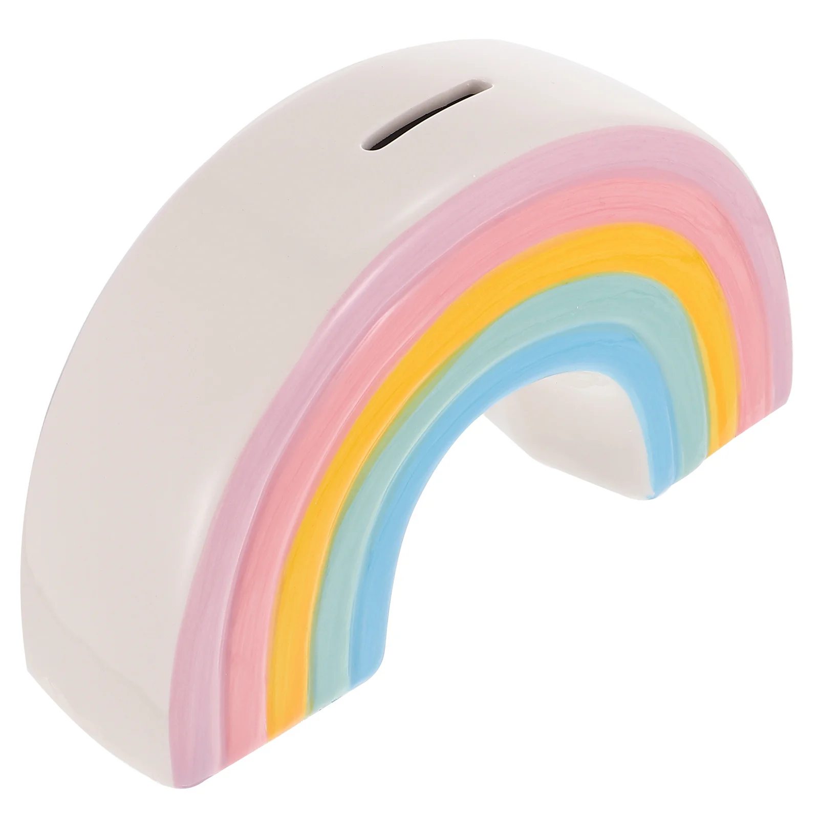 Rainbow Shape Saving Pot Ceramic Coin Bank Adorable Money Box Safe for Kids Exquisite Gift Safe for Kids Ceramic Saving Pot