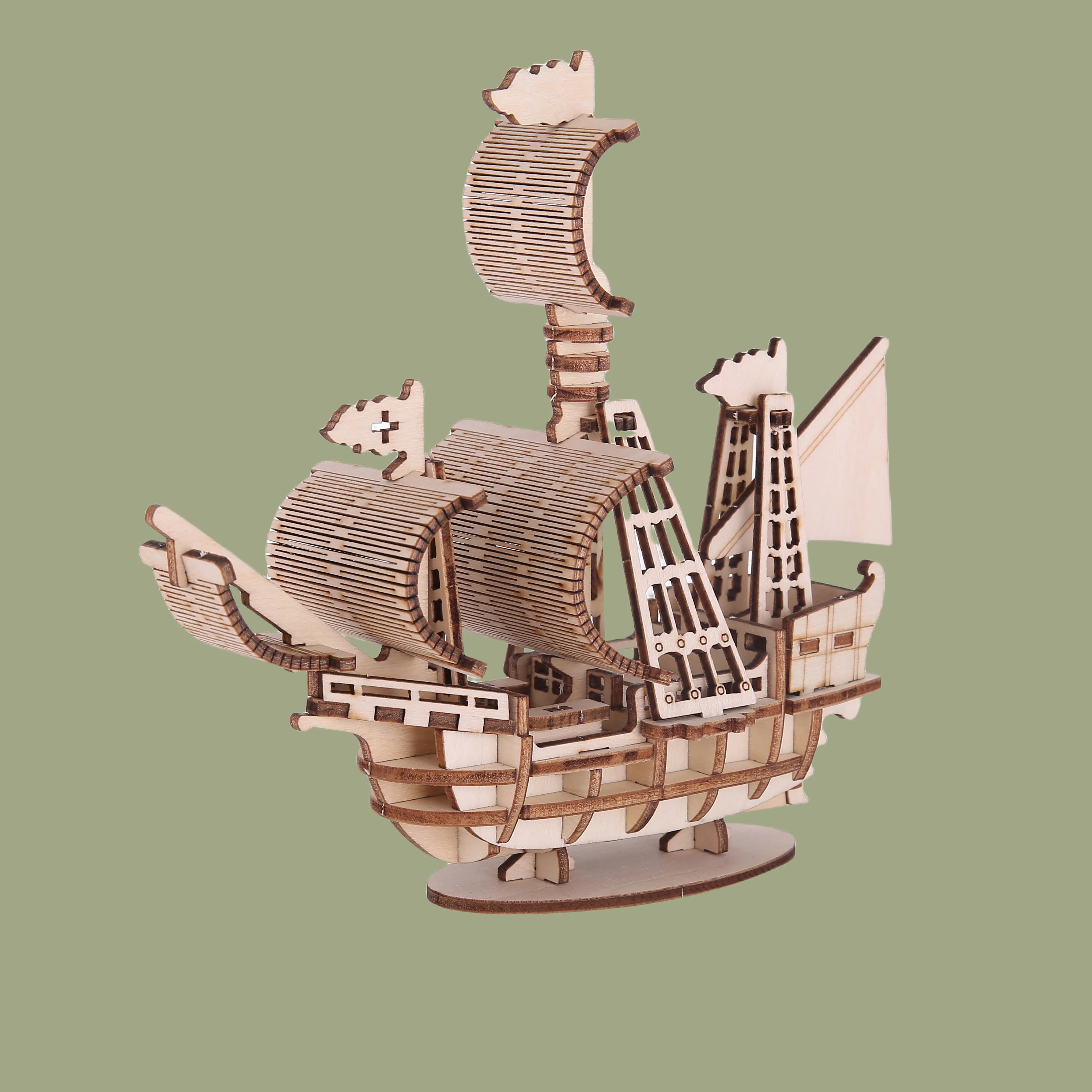 

3D Puzzle Diy Wooden Toy Small Sailboat Assembly Model Adult Birthday Halloween Christmas Gift