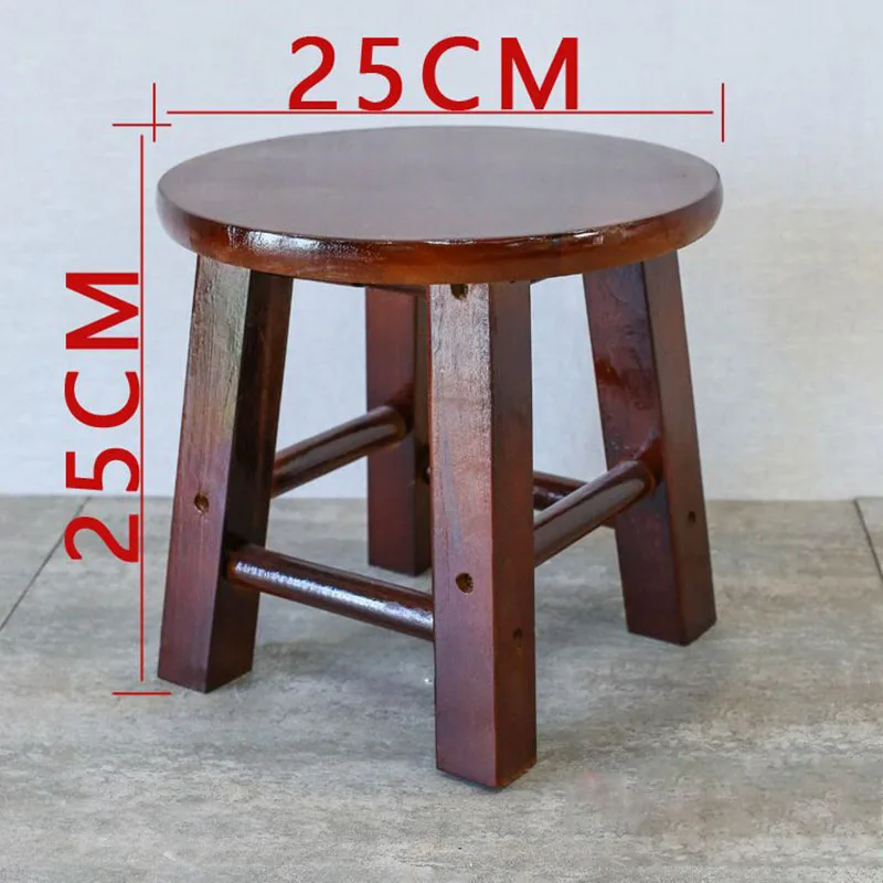 Multi Color Solid Wood Household Round Stool Rubber Wood Outdoor Fishing Bench Living Room Shoe Changing Stools