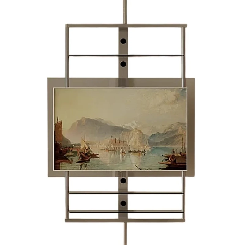 

TV bracket wall hanging medieval stainless steel glass shelf monitor hanger