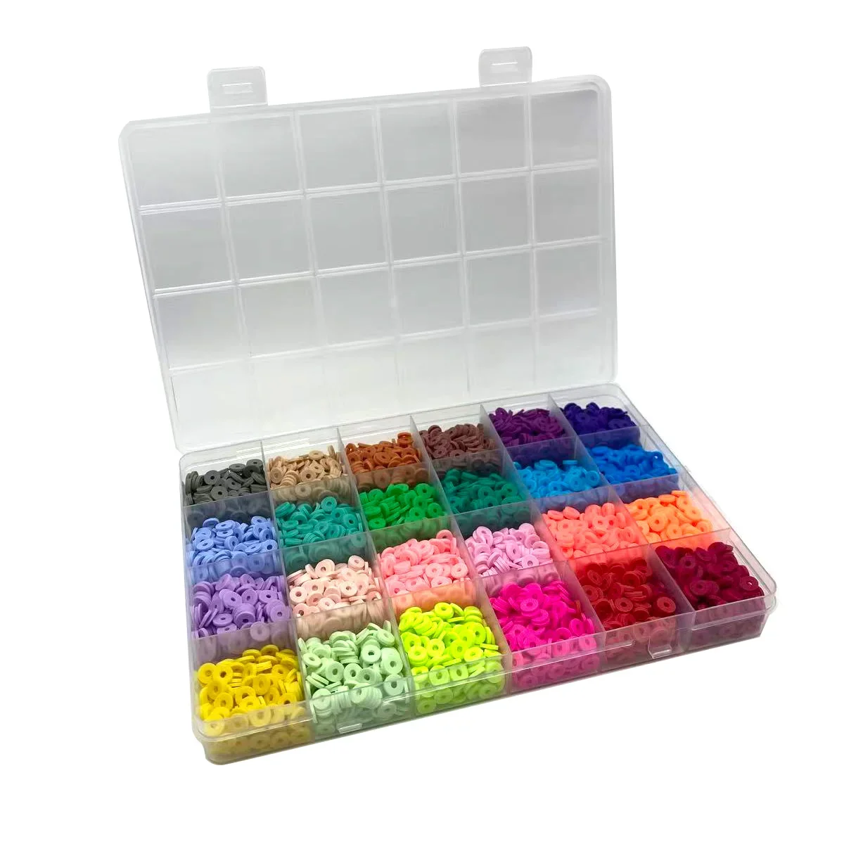 

24-Grid Soft Clay Rice Beads Set 6x1mm Handmade DIY Bead Material for Necklace Bracelet Mobile Phone Chain Making