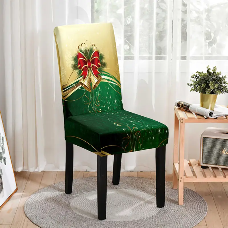 Christmas Chair Cover Full Package Applicable Decoration Elastic Chair Covers High Back Dining Chair Cover Atmosphere 1-4PCS