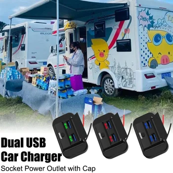 RV USB 충전기, 스위치 포함, 3.0 포트, 24V, 12V, 오토바이 캠핑 트럭 ATV 보트 자동차 충전기, 소켓 전원 어댑터 내부 