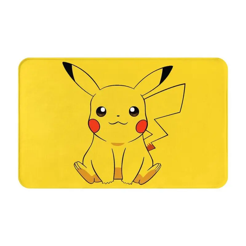 Custom Cartoon Animation Pokemon Pikachu Front Door Floor Entrance Mats Indoor Bathroom Kitchen Doormat Garden Carpet Rug