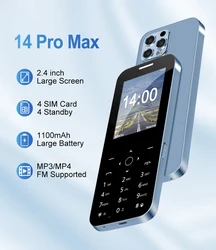 MKTEL 피처폰 2.4, MP3, MP4, FM 라디오, 블루투스, GPRS, 대기 1000mAh, 4 장의 카드