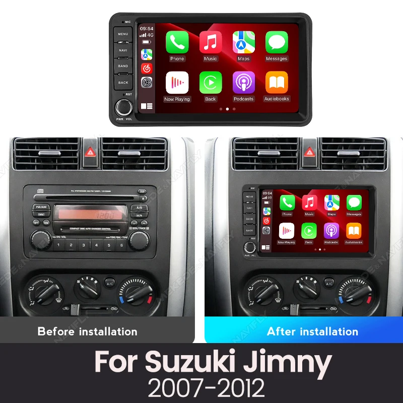 MEKEDE Android 15 Carplay Auto Autoradio Multimedia-Player für Suzuki Jimny 3 2007 - 2012 Autoradio GPS Stereo 2din Haupteinheit