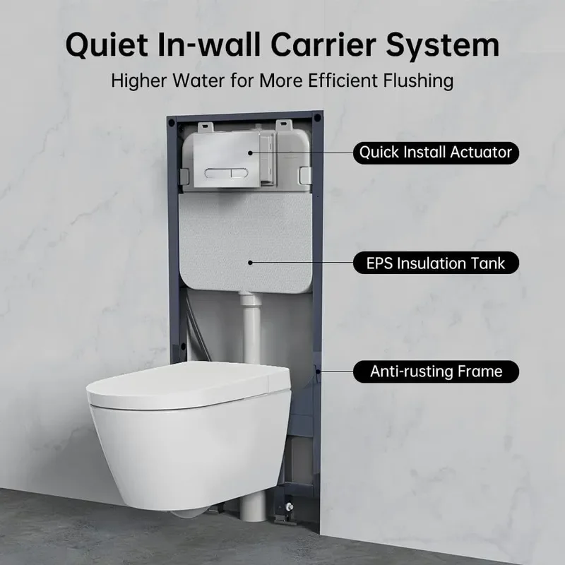 for Wall Mounted Smart Toilet Integrated Automatic Flip Embedded In Wall Row Suspended Toilet Splash Proof Foam Shield