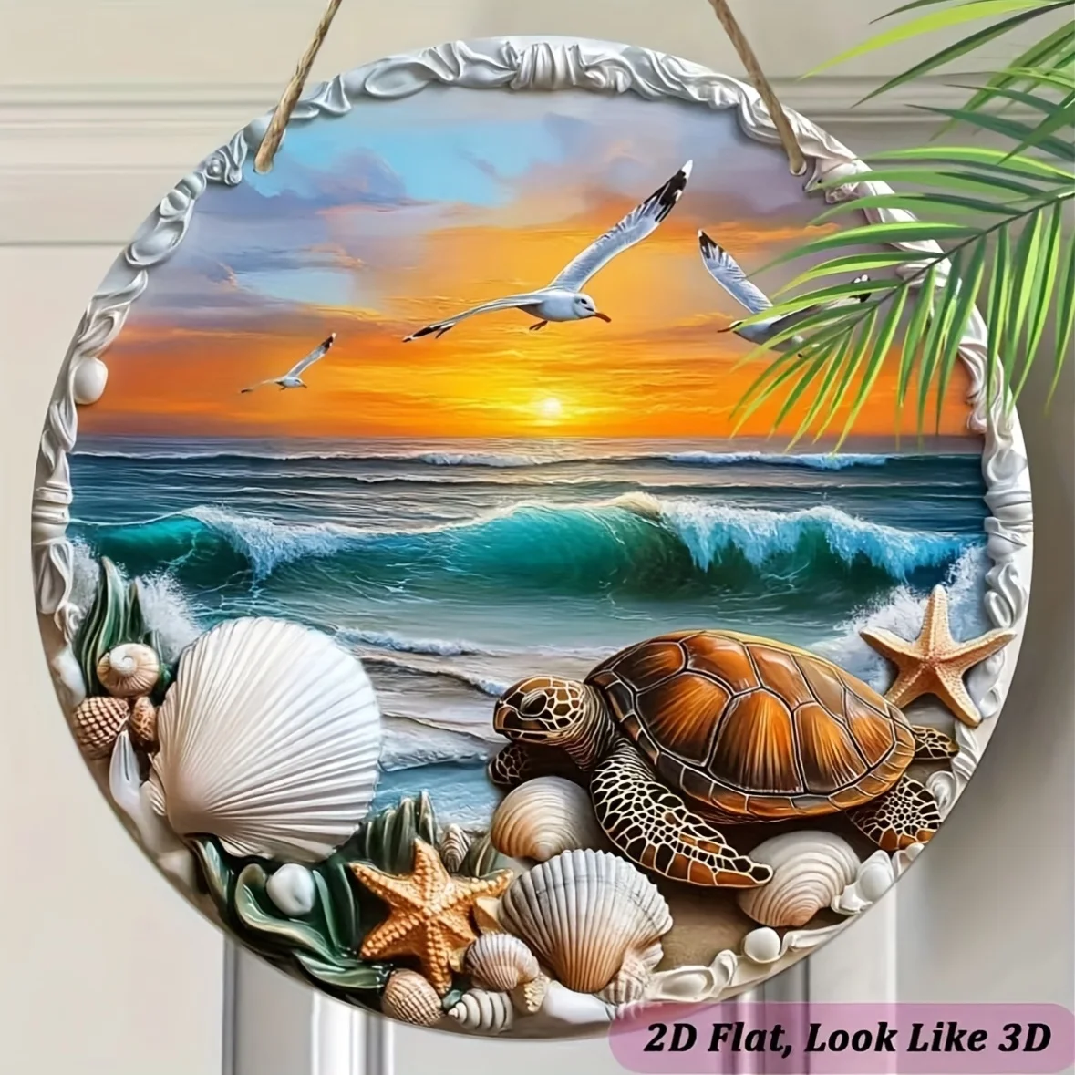 Ocean Theme 2D Plaque Fish Shell Star Wall Door Sign Home Room Party Decor