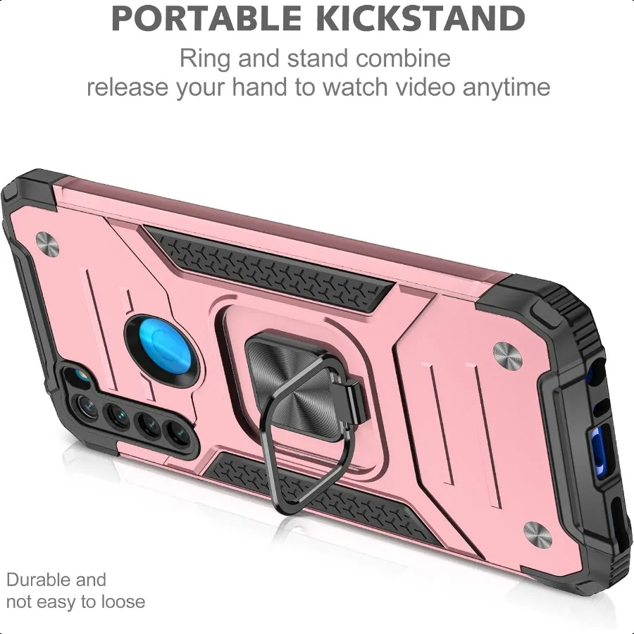 حافظة هاتف Asuwish لهاتف Xiaomi Redmi Note 8 مع غطاء واقي شاشة من الزجاج المقسى وحامل حلقي وحامل حماية هجين نحيف