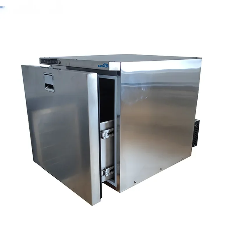 for All Stainless Steel 12V 24V DC Compressor Car Refrigerator Yacht Drawer Freezer Temp Range -12C to 10C CE Certified