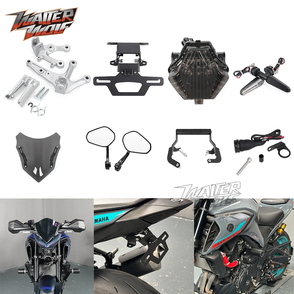 

Taillight Falling Protection License Plate Holder Turn Signal Windscreen Handguard Foot Rest For YAMAHA MT-25 MT-03 Shift Lever