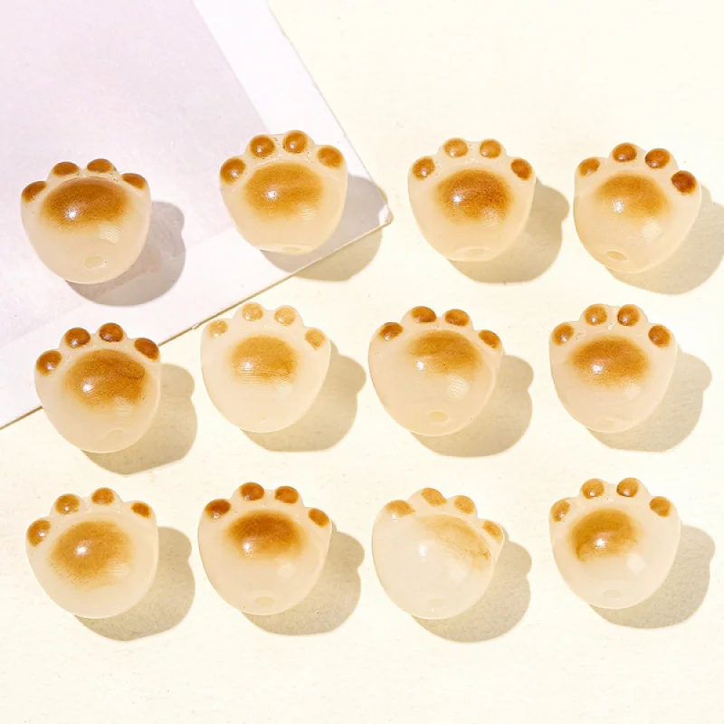 

Natural Wooden Bead White Jade Bodhi Cat Claws Carved Bead For Jewelry Making Diy Necklace Accessory 10 Pcs/lot