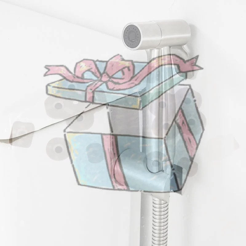【CCA】1pcs Stainless Steel Holder Hook Hanger  Sprayer Holder Toilet Bathroom Attachment Hanging Bracket For Hand Shower