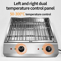 Commercial Double Control Electric BBQ Grill Home Smokeless Kebab Meat Roasting Machine Dual Temperature Control Barbecue Oven
