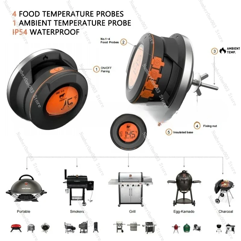 

Bluetooth термометр цифровой датчик для высокой 500 градусов духовка гриль барбекю мясо мясо барбекю кулинария кухонные аксессуары инструменты