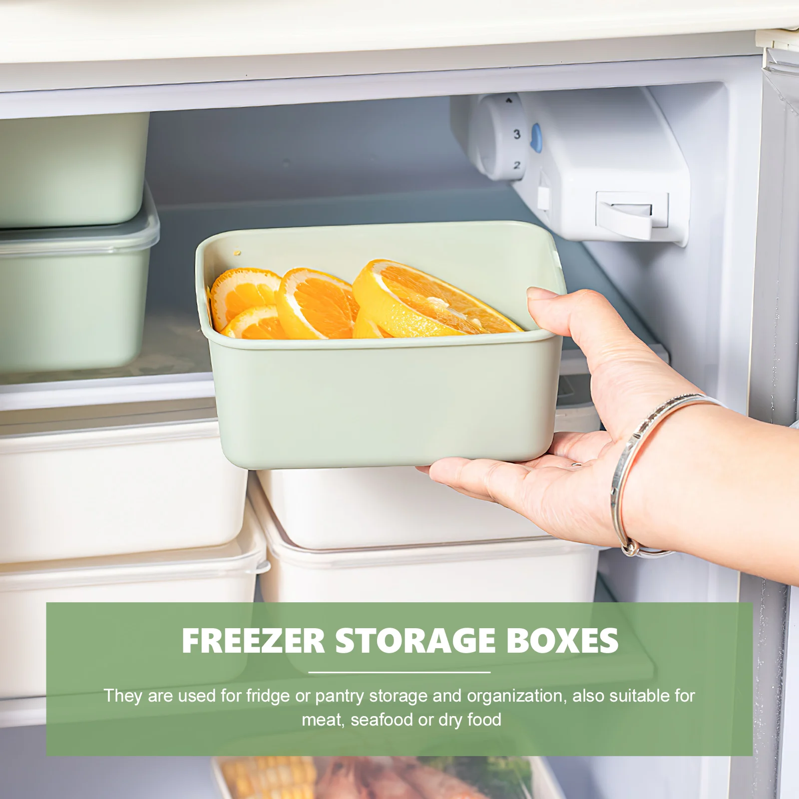 

4Pcs Large Capacity Fridge Containers Sealing Box Food Storage Cases Freezer Organizer Kitchen Refrigerator Boxes