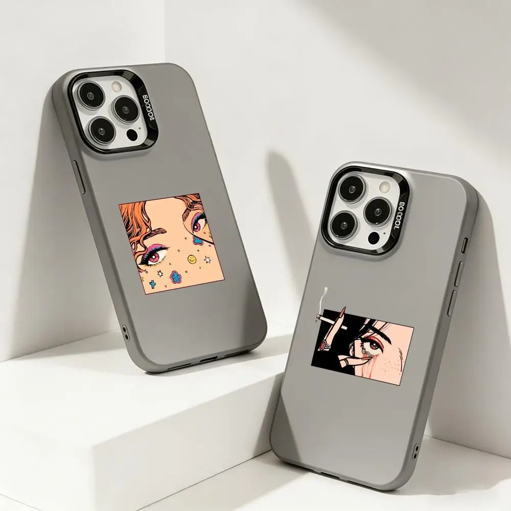 Phone Case Premium phone case for iPhone 16/15/14/13/12/17 Pro Max Plus, drop-proof and protects your phone. C-Cartoon girl