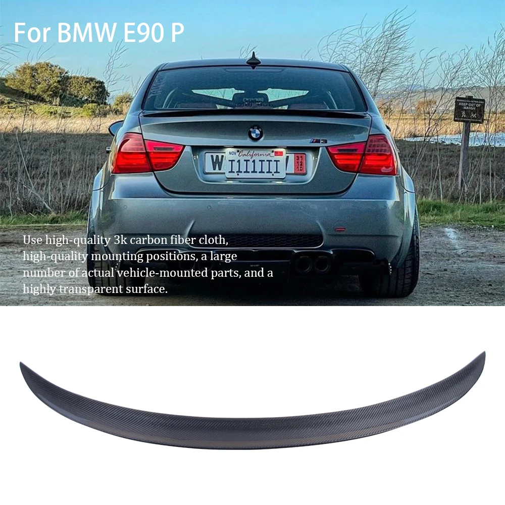 

For BMW 3 Series E90 4Door/E90 M3 P Style Carbon fiber Rear Spoiler Trunk wing 2004-2011