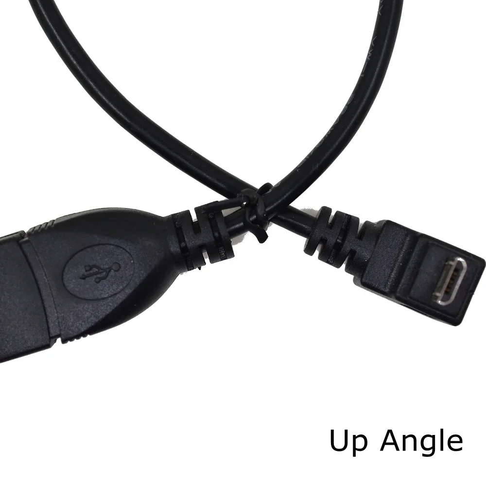 20CM 90 Degree Right & Left & Up & Down Angled Micro USB 2.0 5Pin Male to USB 2.0 A Female Extension connector Adapter OTG cable