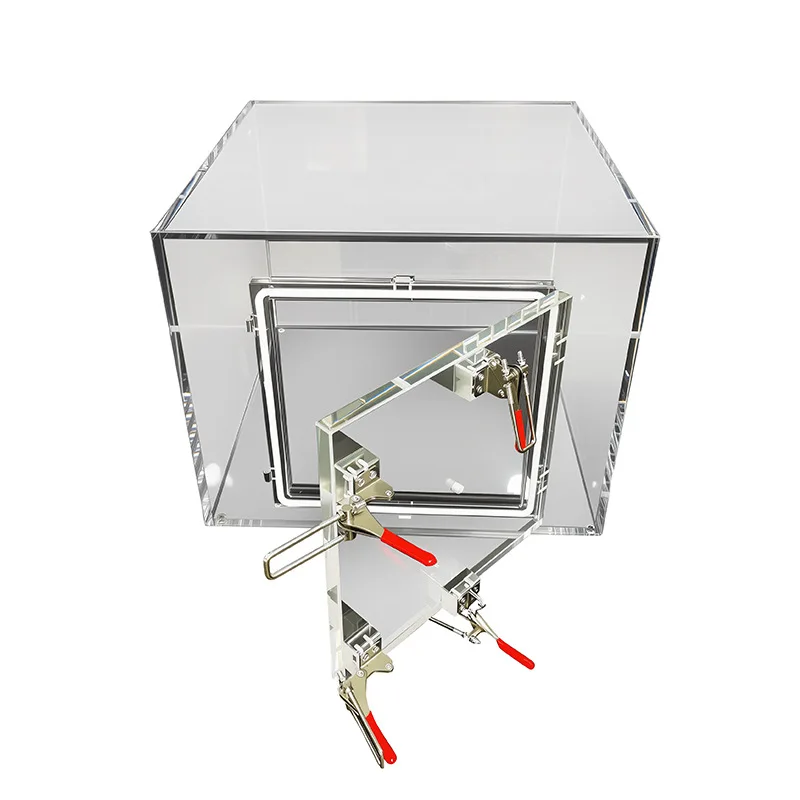 Gas closed operation glove box acrylic, high transparency plexiglass sealed box