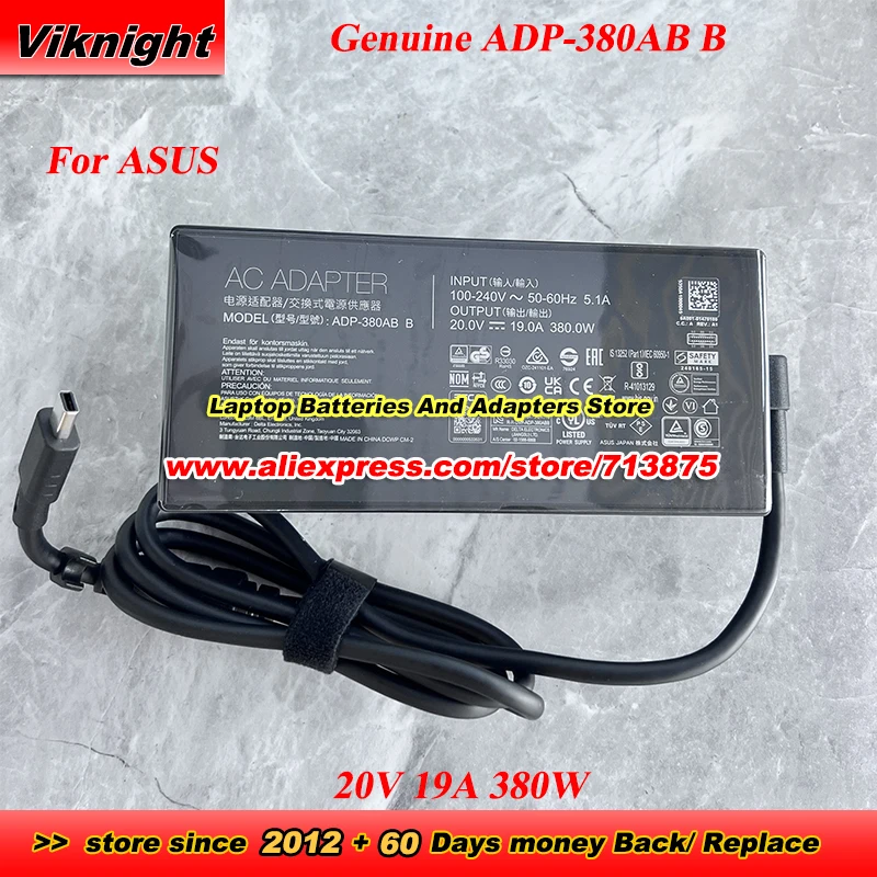 

Genuine ADP-380AB B 20V 19A 380W AC Adapter for ASUS ROG Strix G18 (2025) G815LX RTX5090 Rectangle Laptop Adapter