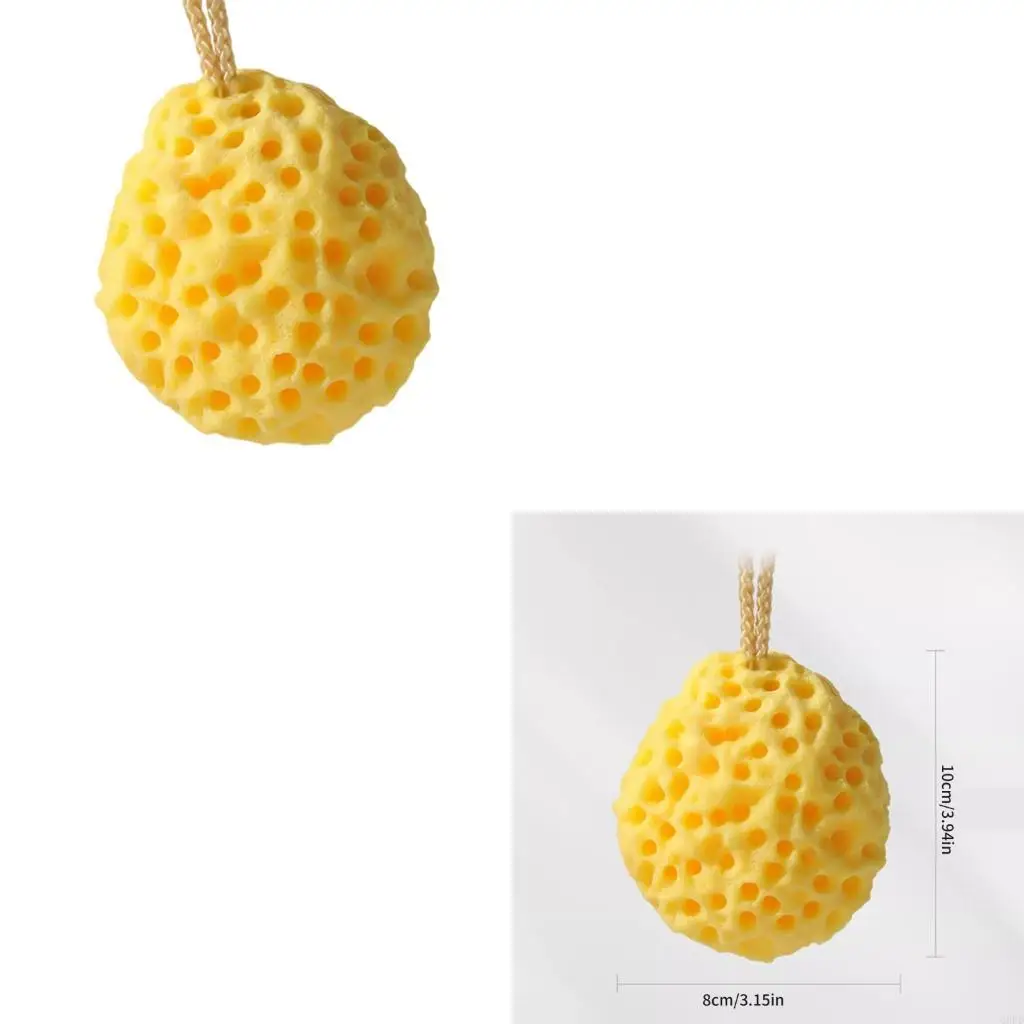 

Bright Yellow Bath Sponge For Children Easy Grip Design Fast Drying Bathing Accessory Early Color Recognition Toy