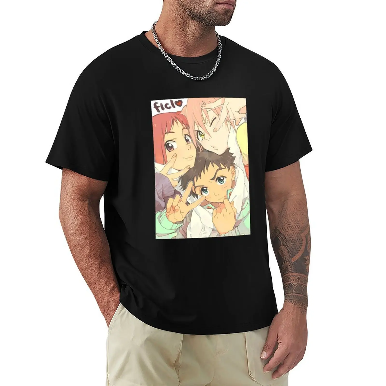 

FLCL T-Shirt Breathable Basic Cotton T-Shirt