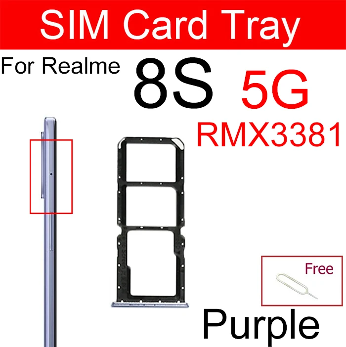 Sim Card Tray For Oppo Realme 8 8i 8S 5G 8 Pro SIM Card Slot Holder Micro SD Card Adapter Replacement Reapir Parts