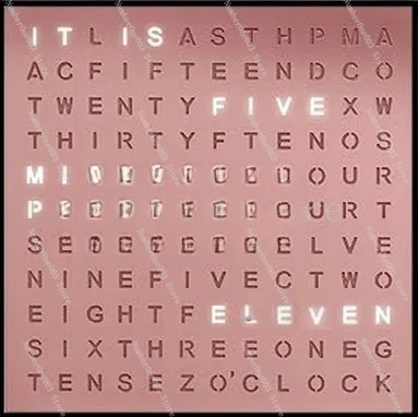 Fashion Creative Desktop Ornament English Display Reading Time Table Office Learning Reading Time LED Alphabet Wall Clock